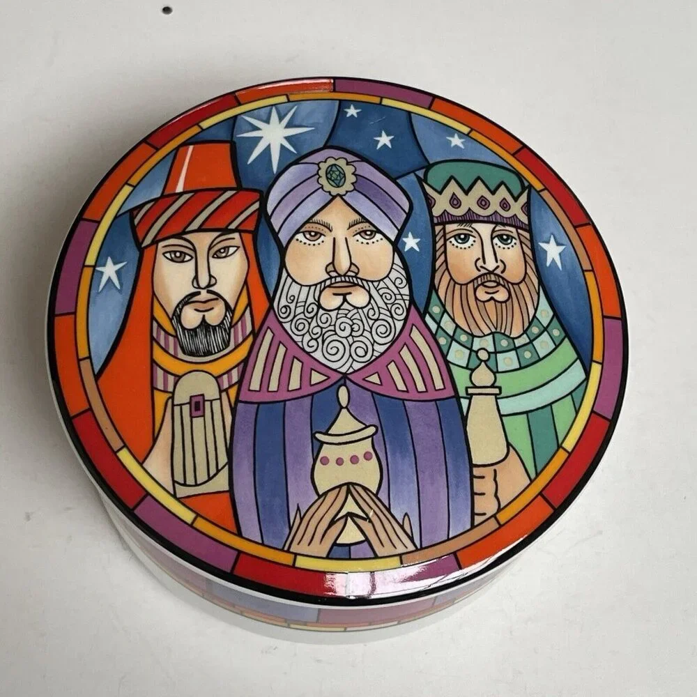 Mikasa Ultra Ceram Ceramic Round Trinket Box Dan Scannell Three Wise Men Japan